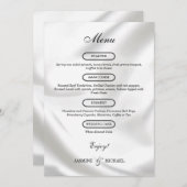 Menu Luxe Éternel Moderne Texture Mariage Élégant Blanc (Devant / Derrière)