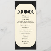 Menu Luxe Lunaire Mariage à Phase de Lune Noir & Crème (Devant)