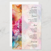 Menu Luxe Luxe Rose violet glamour Mariage (Devant / Derrière)