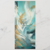 Menu Luxe Turquoise et Doré aux Traits de Pinceau (Dos)