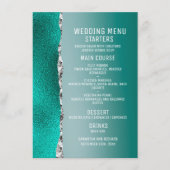 Menu Luxe Turquoise Turquoise Silver Parties scintillan (Devant)