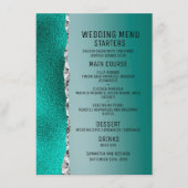 Menu Luxe Turquoise Turquoise Silver Parties scintillan (Devant)