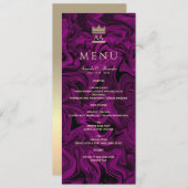 Menu Luxe violet et Mariage noir (Devant / Derrière)
