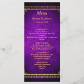 Menu Luxueux Royal Purple & Gold Mariage (Devant)
