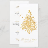 Menu Luxueux White Gold Christmas Dinner Menu (Devant / Derrière)
