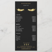 Menu Luxury Black and Gold Salon Price List (Devant)