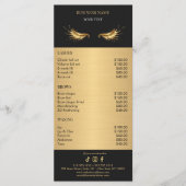 Menu Luxury Black and Gold Salon Price List (Devant)
