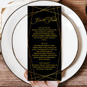 Menu Luxury Geometric Black Tie Wedding Dinner