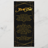 Menu Luxury Geometric Black Tie Wedding Dinner (Devant)