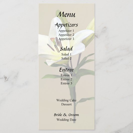 Menu Lys Jaune Pâle et Boutons (Devant)