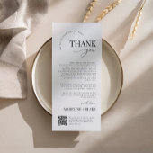 Menu MADDIE Wedding Thank You Note with QR Code