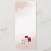 Menu magenta fleurs roses vert feuille mariage (Dos)