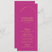 Menu Magenta minimaliste moderne avec Mariage d'arc (Devant / Derrière)
