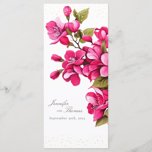 Menu Magenta Wild Mariage Rose (Dos)