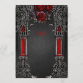 Menu Magnifique design mariage gothique foncé. (Dos)