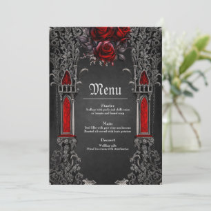 Menu Magnifique design mariage gothique foncé.