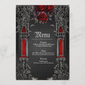Menu Magnifique design mariage gothique foncé. (Devant)