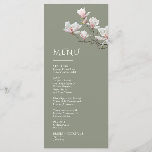 Menu Magnolia Beaux-Arts Floral (Devant)