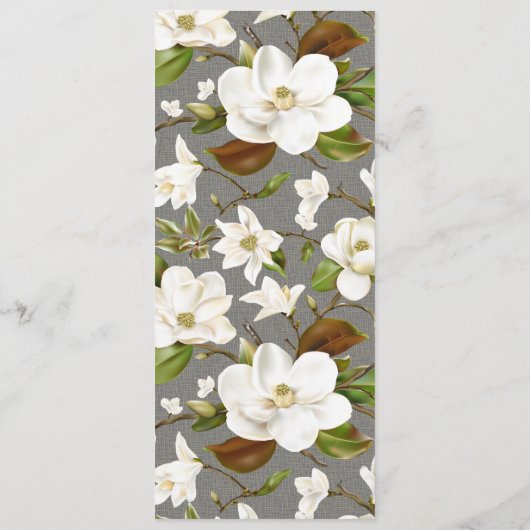 Menu Magnolia Floral Mariage (Dos)