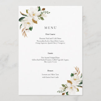 Menu Magnolia Floral Wedding