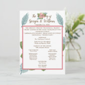 Menu Magnolia Lilies Bouquet Wedding Program (Staand voorkant)