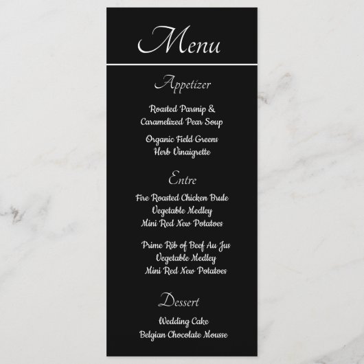 Menu Magnolia Mariage Blanc (Dos)