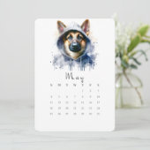 Menu Mai Calendrier autonome allemand berger chien art (Debout devant)
