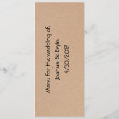 Menu maigre de Tableau de mariage de coeurs de (Dos)