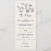 Menu Main dessinée funky nautique Anniversaire Mariage  (Devant)