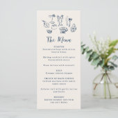 Menu Main Drawn Funky Nautical Birthday Wedding Party (Debout devant)