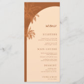 Menu Main Drawn Terracotta Palm Tree Boho Beach Mariage (Devant)