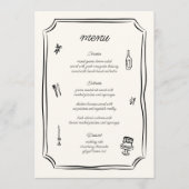 Menu Main fantaisiste tirée Mariage français (Devant)