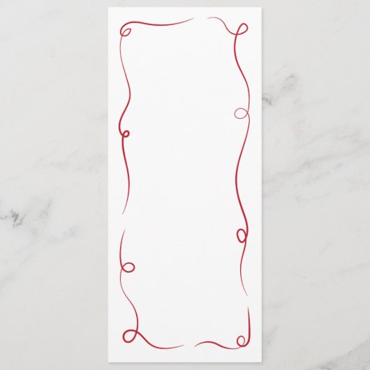 Menu Main lunaire mariage dessinée en français illustré (Dos)