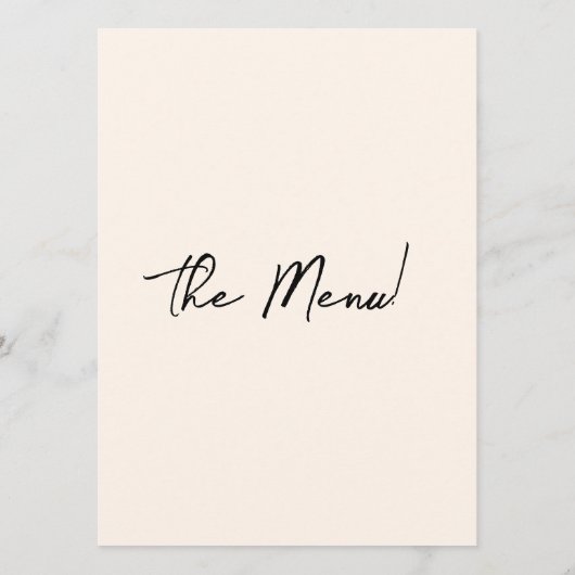 Menu Main moderne écrite dessinée Rétro Mariage origina (Dos)