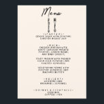 Menu Main moderne écrite dessinée Rétro Mariage origina<br><div class="desc">Un menu coloré rétro et moderne,  noir et blanc mariage pour le dîner. Ce qui présente le design modèle chic de crémeux laiteux arrière - plan et de la typographie manuscrite noire. Avec un couteau tiré à la main et une fourchette. Un Parfait et assorti à toute la suite.</div>