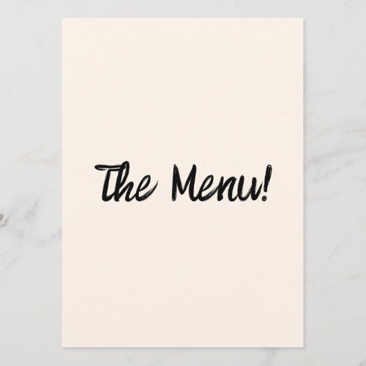 Menu Main moderne écrite dessinée Rétro Mariage origina (Dos)