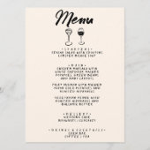 Menu Main moderne écrite dessinée Rétro Mariage origina (Devant)