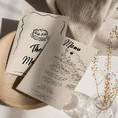 Menu Main moderne écrite dessinée Rétro Mariage origina