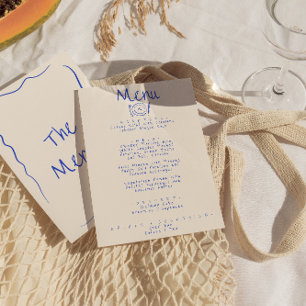 Menu Main moderne écrite tiré Funky Quirky Mariage