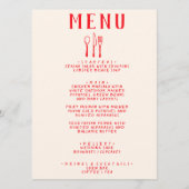 Menu Main moderne Fork Couteau Retro Quirky Mariage (Devant)