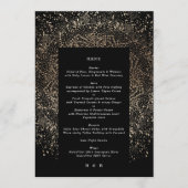 Menu Main Whimsical Formal tiré Mariage noir et or (Devant)