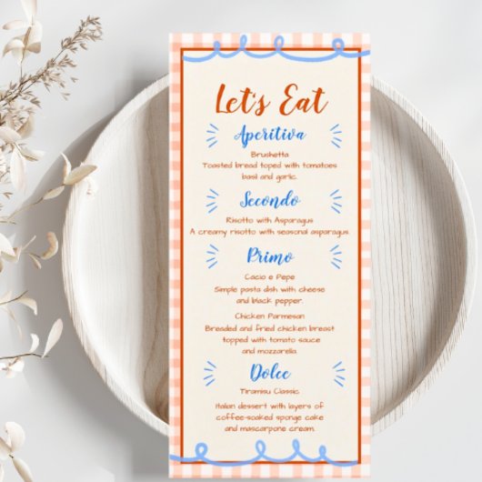 Menu Main Whimsical Tendance Bleu Orange