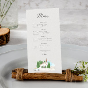Menu Maison de mariage aquarelle italienne