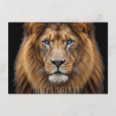 Menu Majestic Lion Face with Blue Eyes | Wildlife Anima (Dos)