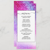 Menu Majestic rose violet Nebula Galaxy Parties scintil (Devant / Derrière)
