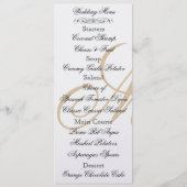 Menu majestueux de mariage damassé de monogramme (Dos)