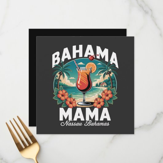Menu Mama des Bahamas Nassau (Devant/Arrière en situation)