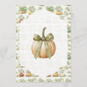 Menu Maman Bunny et Baby shower citrouille (Dos)