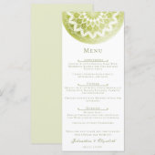 Menu Mandala de mariage à dentelle verte (Devant / Derrière)