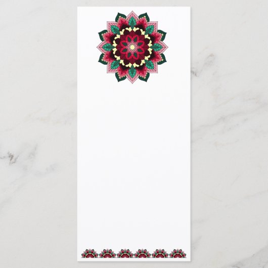 Menu Mandala Motif 02 en rose profond (Devant)